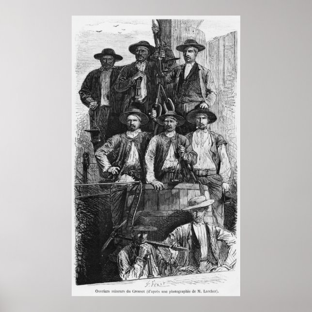 Poster Mineiros do Carvão de Le Creusot durante o segundo (Frente)