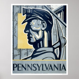 Poster Miner In Pennsylvania 1937 WPA