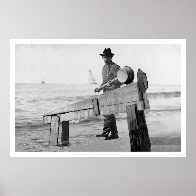 Pôster Miner Washing Dourado Alaska 1905 (Frente)