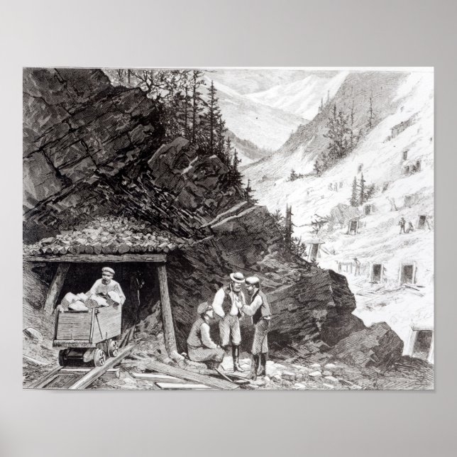 Poster Mineração Dourada e prateada (Frente)