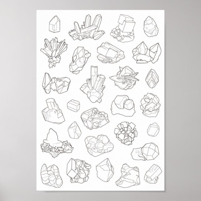 Poster Minerales con línea (Frente)