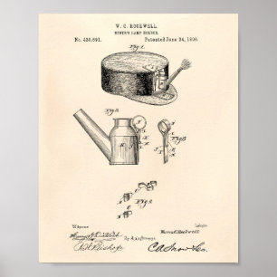Pôster Miners Lamp Holder 1890 Patent Art Old Peper
