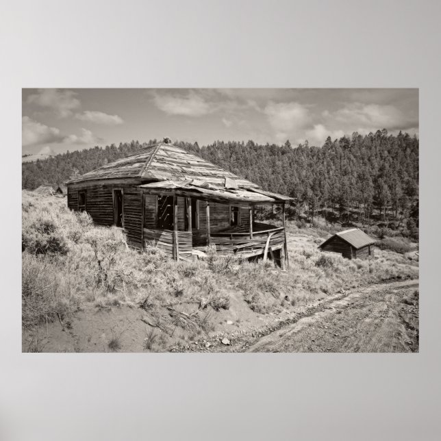 Poster Miner's Shack - Comet Ghost Mine - Montana (Frente)