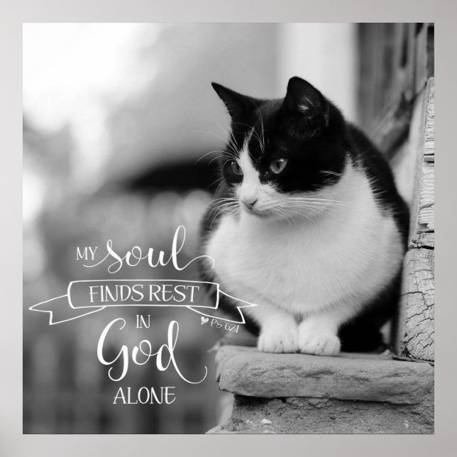 Poster Minha Alma Encontra Descanso - Ps 62:1 (Frente)