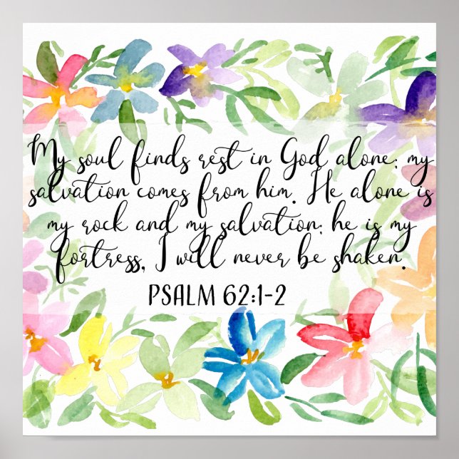 Poster Minha alma encontra o descanso sozinho em Deus (Frente)