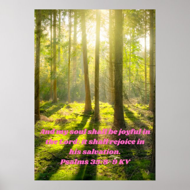 Poster Minha alma se regozijará, citação cristã (Frente)
