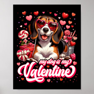 Poster Minha Beagle É Minha Camiseta Do Dia Dos Namorados