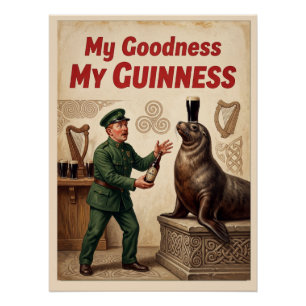 Pôster "Minha Bondade Meu Guinness" Vintage Leão Marinho