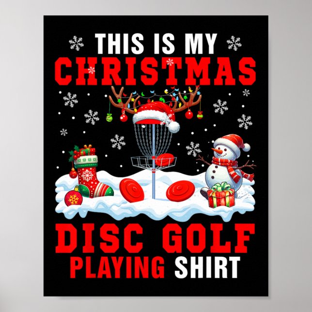 Poster Minha Camisa de Natal para Jogar Disc Golf Equipam (Frente)