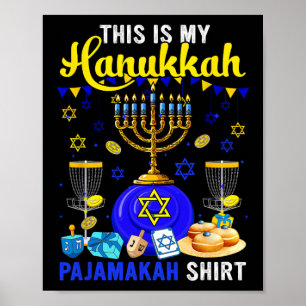 Poster Minha Camisa de Pijama de Hanukkah Disc Golf Playe