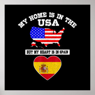 Poster Minha Casa Está Nos EUA Meu Coração Está Na Espanh