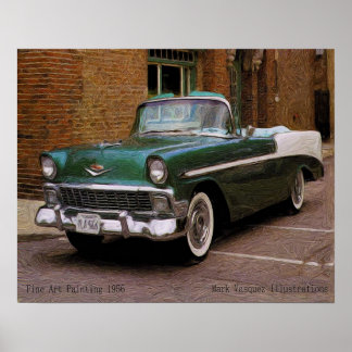Poster Minha Chevy Define Óleo Verde De 1956