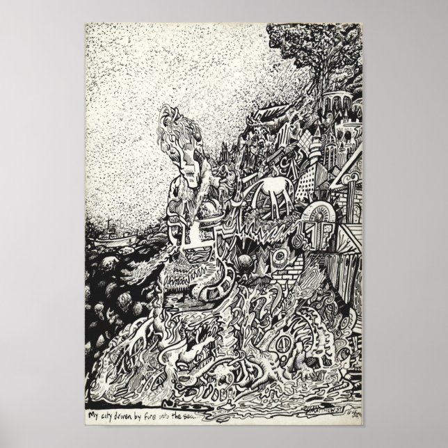 Poster Minha cidade foi levada pelo fogo para o mar. (Frente)