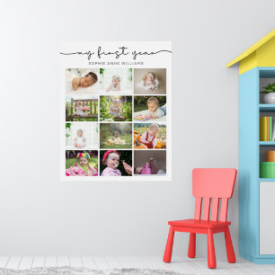 Poster Minha Colagem de Fotos do Primeiro Ano