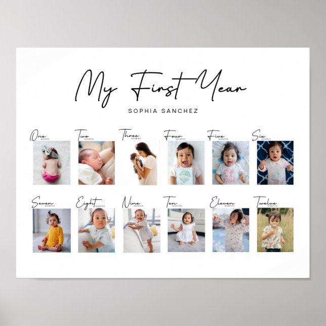 Poster Minha Colagem de Fotos do Primeiro Ano (Frente)