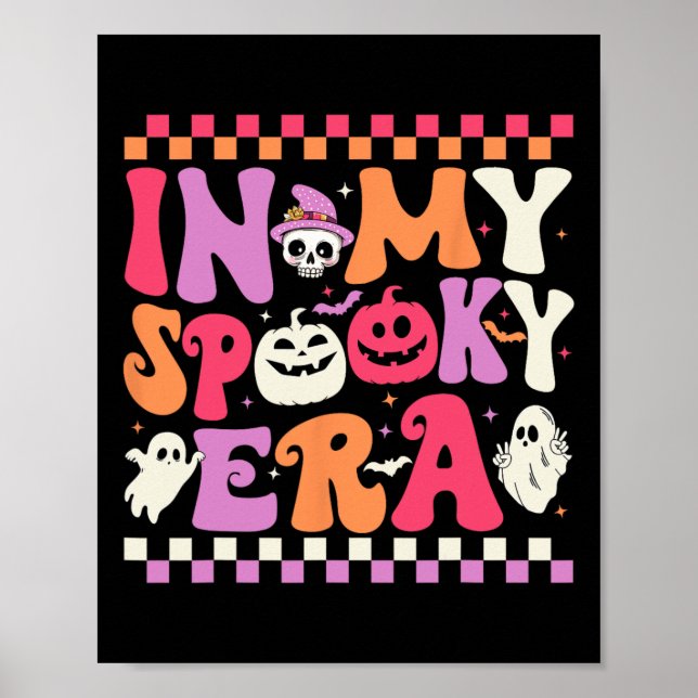 Poster Minha Era Louca Halloween Fantasma Groovy Hippie H (Frente)