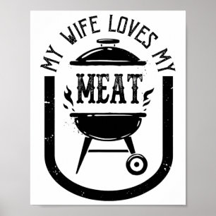 Poster Minha Esposa Ama Minha Meia Engraçada Pun Griling