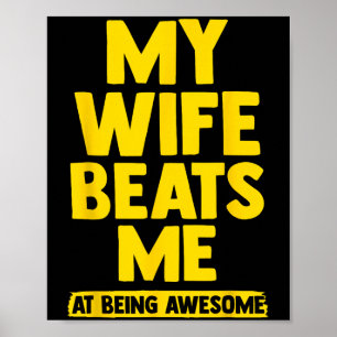 Poster Minha Esposa Me Bate, Marido Vs Esposa Humor Engra
