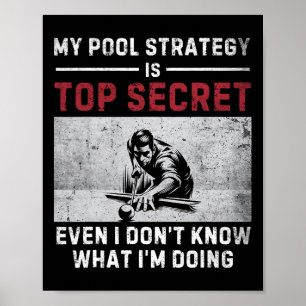 Poster Minha Estratégia de Piscina Vintage Piscina Player