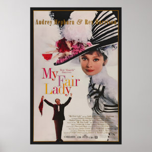 Poster Minha Feira Lady Retro Audrey Hepburn Rex Harrison