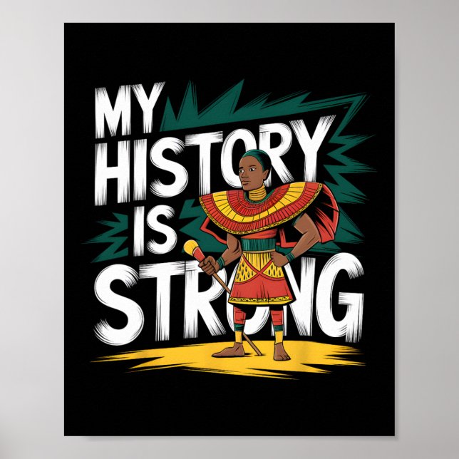 Poster Minha História É Forte Mês da História Negra Afric (Frente)