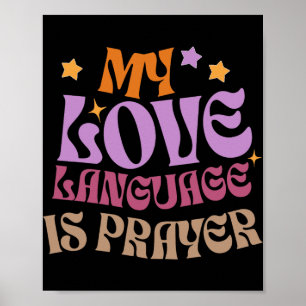 Poster Minha Linguagem do Amor é Oração Cristã Amante de