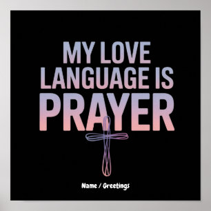 Poster Minha Linguagem do Amor é Oração Jesus Design Cris