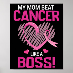 Poster Minha Mãe Batia O Cancer Da Mama Como Um Guerreiro