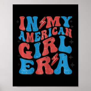 Poster Minha Menina Americana Era Retro 4 De Julho Quarto