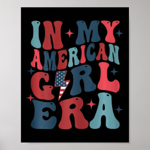 Poster Minha Menina Americana Era Retro 4 De Julho Quarto
