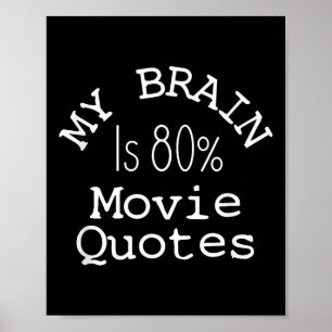 Poster Minha Mente é 80% Citações de Filmes Camiseta, Tea