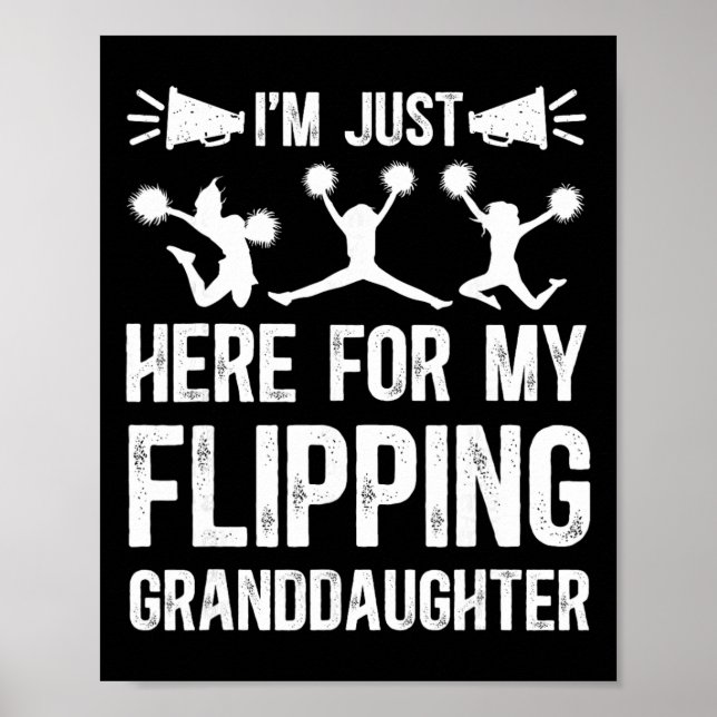 Poster Minha neta fazendo flipping Cheer Avô Cheerleade (Frente)
