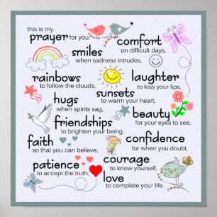 Poster Minha Oração Por Você   Azul