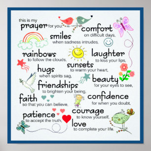 Poster Minha Oração Por Você  Azul clássico