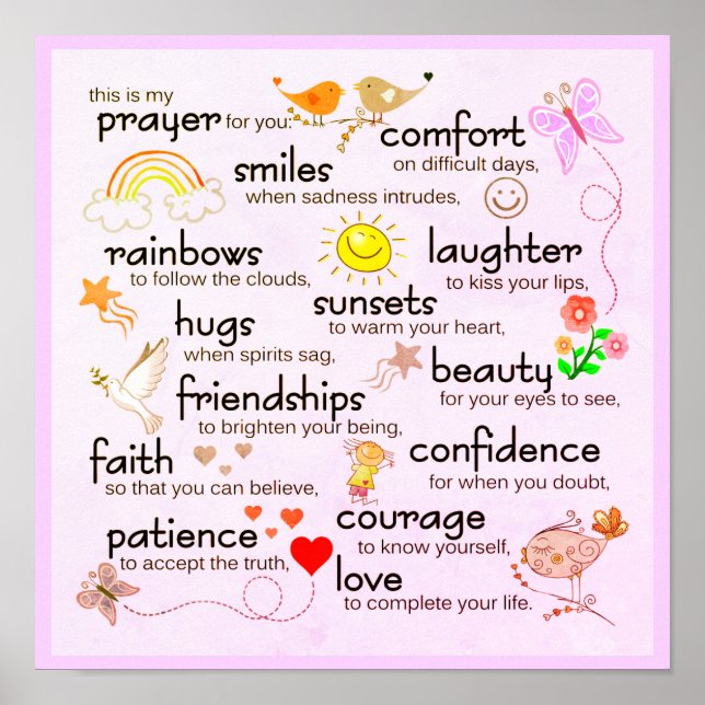 Poster Minha Oração Por Você | ROSAS CLARO (Frente)