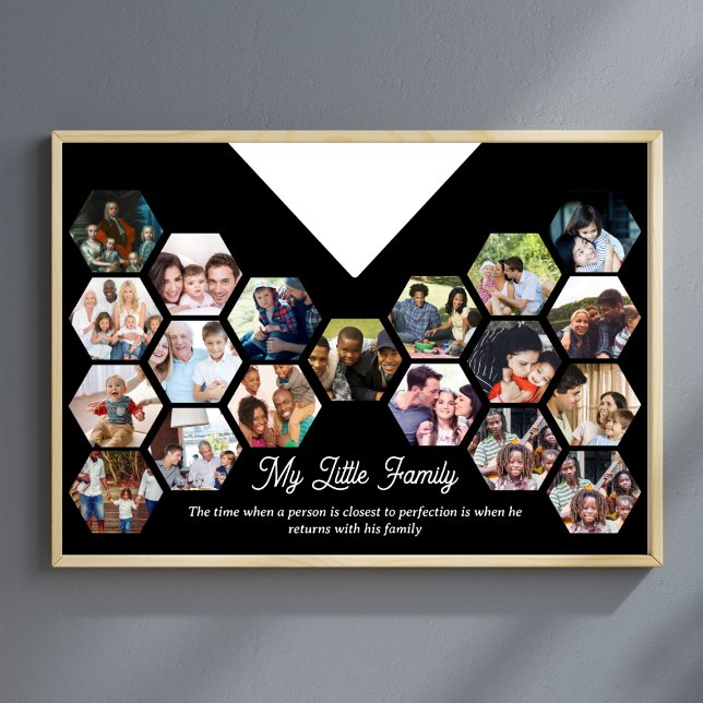 Poster Minha Pequena Família Retrato Foto Colagem Interio (Capture the memories and cherish them forever with our stunning photo collage wall poster! )