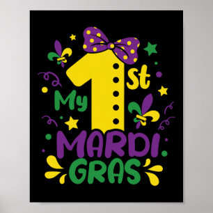 Poster Minha Primeira rua Mardi Gras Roupa Para Toddler