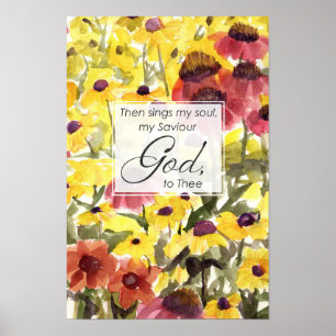 Poster Minha Salvação Deus Para Ti Canção Flores Cristãs