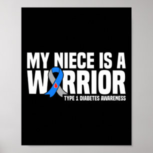 Poster Minha sobrinha é um guerreiro do tipo 1, a Diabete