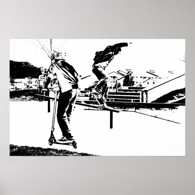 Poster Minha vida é Skateboard e Scootering (Frente)