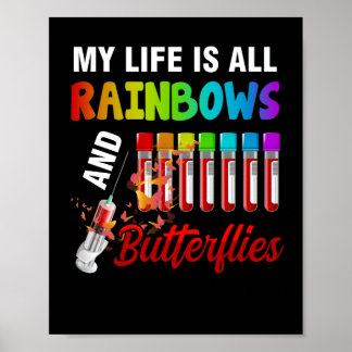 Poster Minha Vida É Todo Arco-Íris E Borboletas Phlebotom