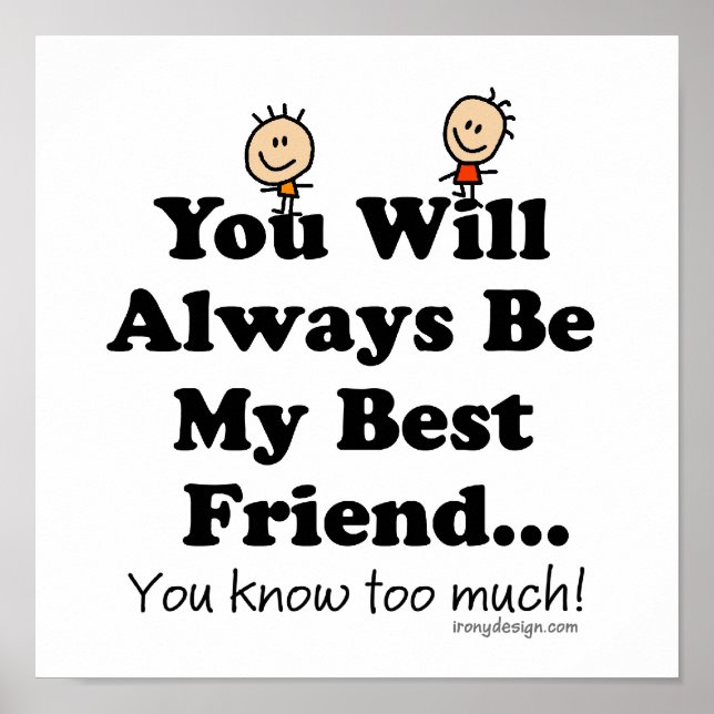 Pôster Minhas citações engraçadas do melhor amigo (Frente)