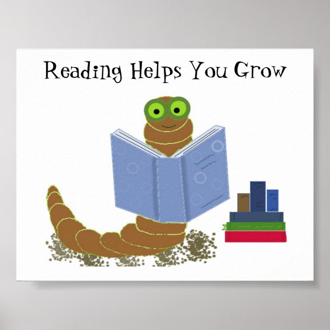Poster Minhoca Leitora de Livros (Frente)