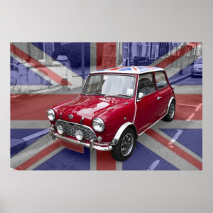 Poster Mini carro clássico britânico