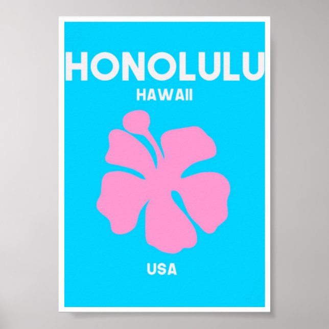 Poster Mini Cartaz - Honolulu Havaí (Frente)