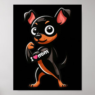 Poster Miniatura Pinscher Adoro Tatuagem De Cachorro Engr