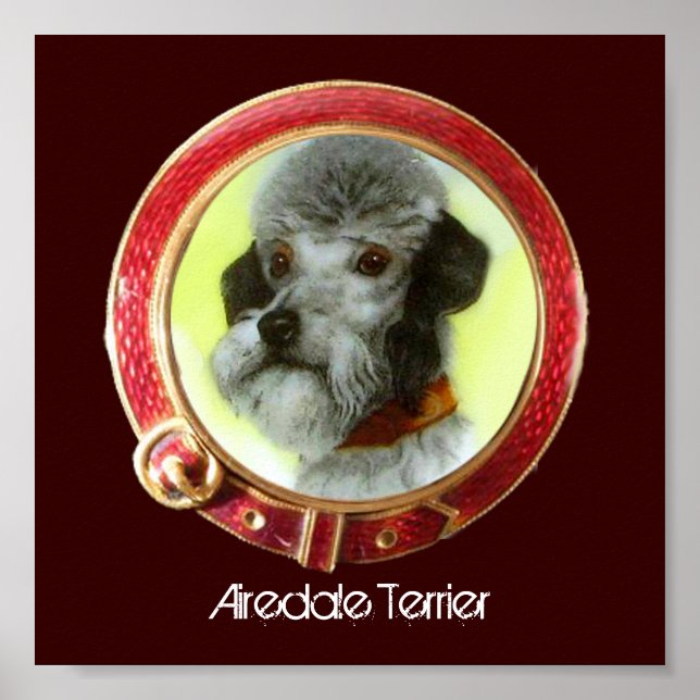 Poster MINIATURA VICTORIANA RETRATA CACHORRO Airedale Ter (Frente)