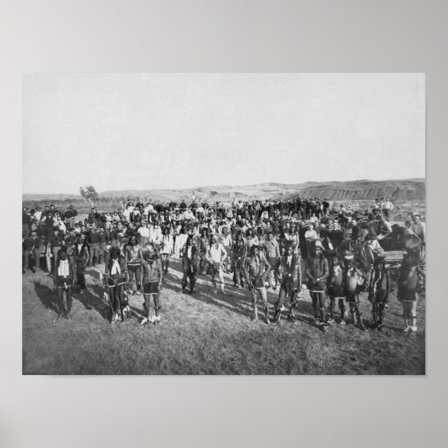 Poster Miniconjou com soldados brancos (Frente)