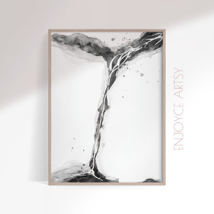 Poster Mínima arte em abstrato branco e preto