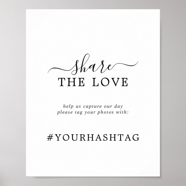 Poster Mínima Partilha O Sinal De Hashtag De Casamento De (Frente)